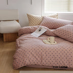 Jersey Knit Dotted Bedding Set / Pink Ever Lasting