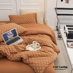 Jersey Knit Dotted Bedding Set / Pink Ever Lasting