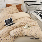Jersey Knit Dotted Bedding Set / Pink Ever Lasting