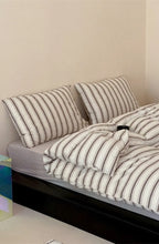 Jersey Knit Stripe Bedding Set / White Pink Ever Lasting