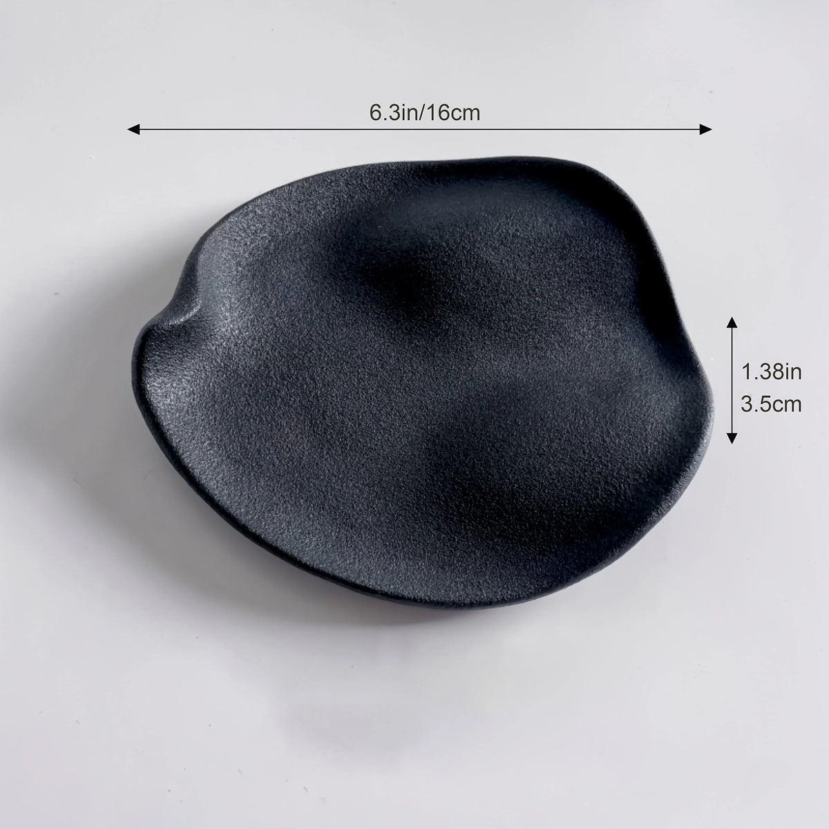 Jewelry Tray - Multifunctional Ceramic Black, top view - House Of Avana [[SKU:HOA-BAT-403]]
