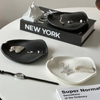 Jewelry Tray - Multifunctional Ceramic Black, angled view - House Of Avana