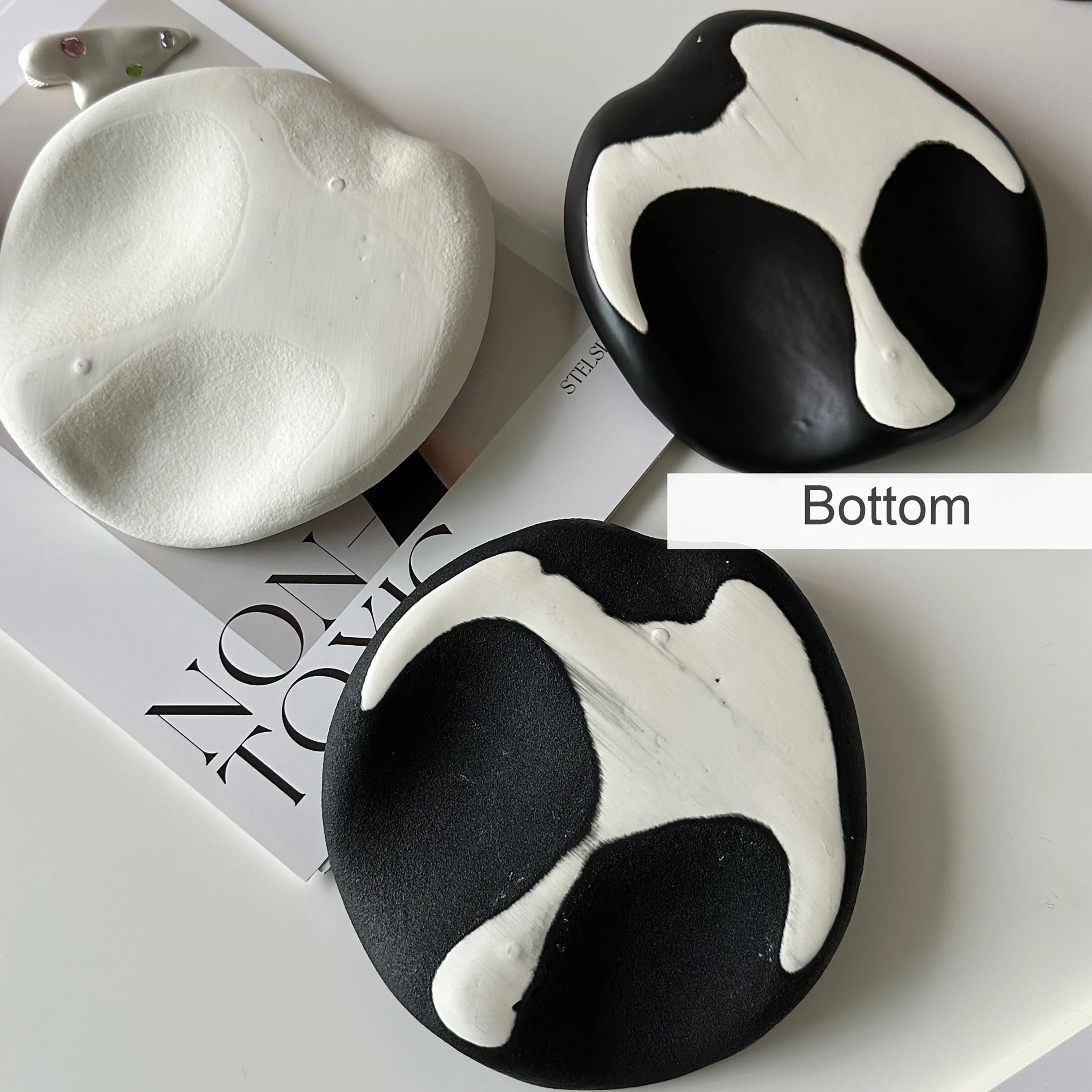 Jewelry Tray - Multifunctional Ceramic Black, angled view - House Of Avana