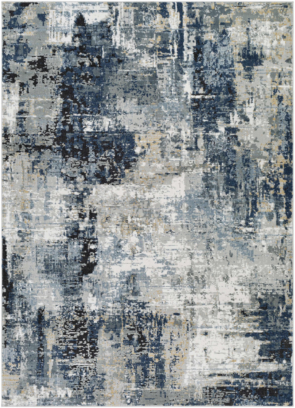 Campsall Gray&Blue Abstract Area Rug Hauteloom