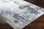 Campsall Gray&Blue Abstract Area Rug Hauteloom