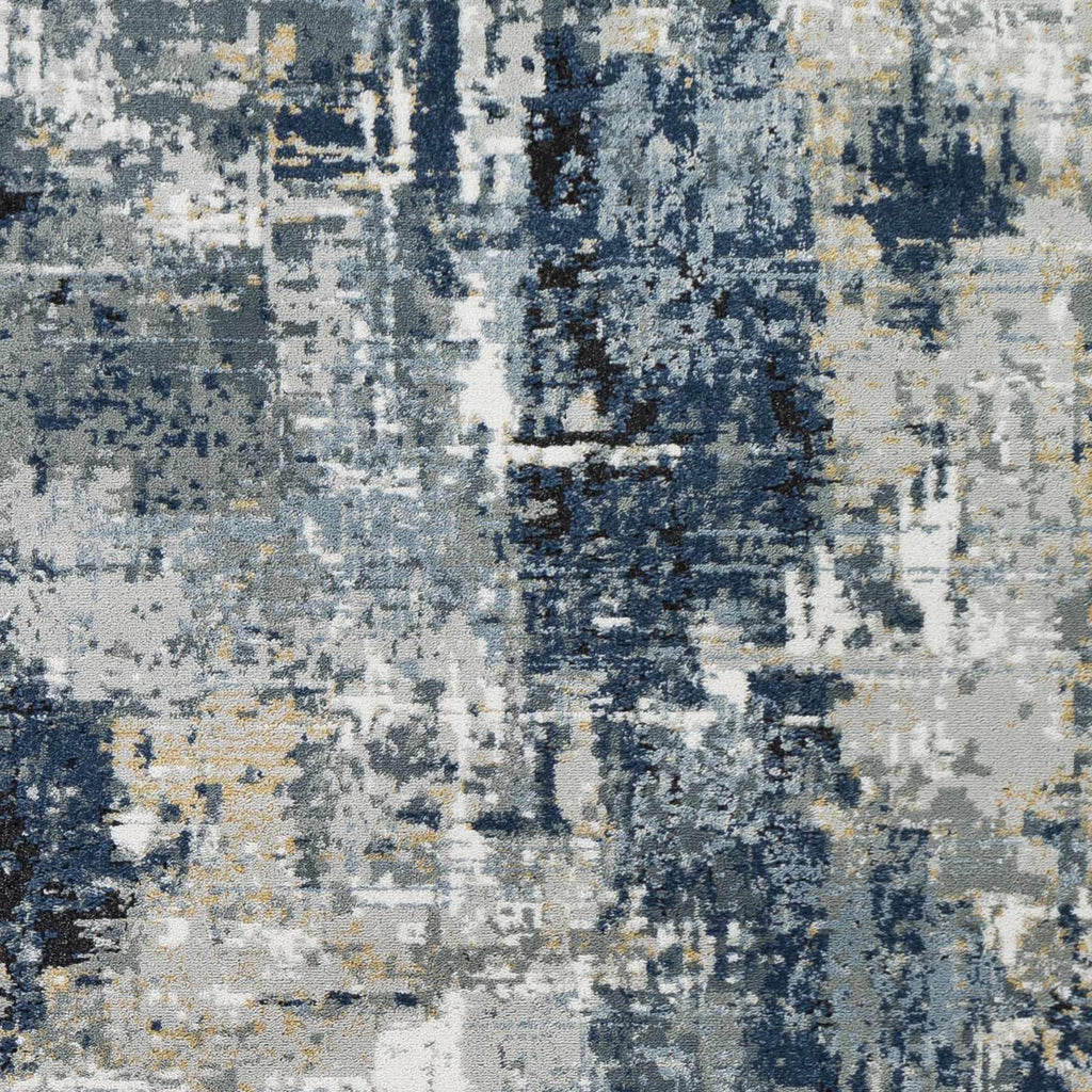 Campsall Gray&Blue Abstract Area Rug Hauteloom