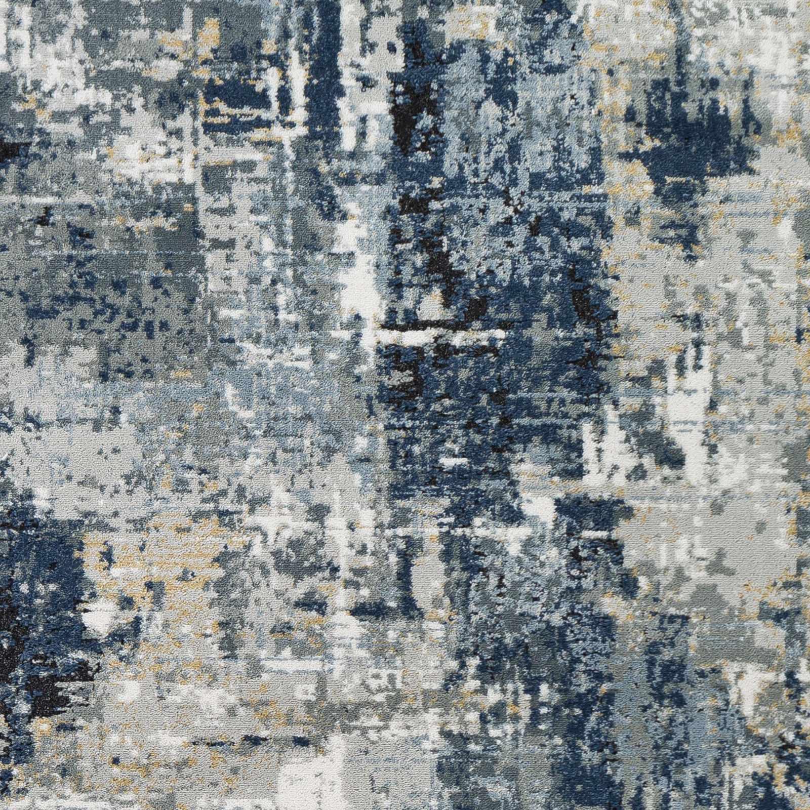 Campsall Gray&Blue Abstract Area Rug Hauteloom