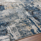Campsall Gray&Blue Abstract Area Rug Hauteloom