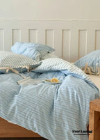 Josie Bow Tied Striped Bedding Set / Blue Ever Lasting