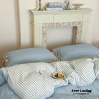 Josie Bow Tied Striped Bedding Set / Pink Ever Lasting