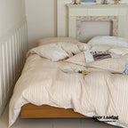 Josie Bow Tied Striped Bedding Set / Pink Ever Lasting