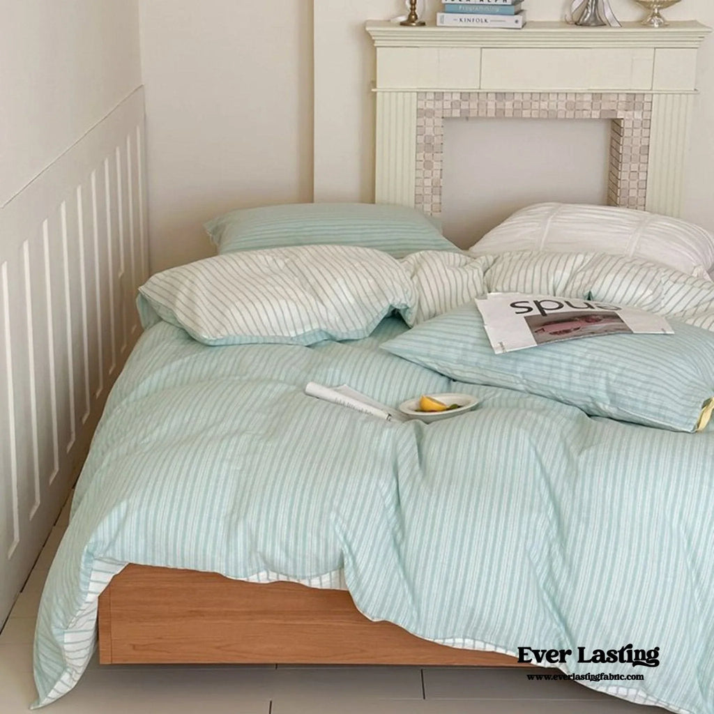 Josie Bow Tied Striped Bedding Set / Pink Ever Lasting