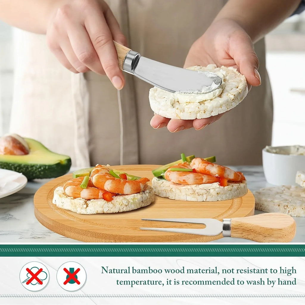 12 Sets Bridal Shower Baby Prizes Cheese Board Set Wood Round Mini Charcuterie Board with Knives And Forks Bulk Thank You Tags with Bridal Shower Gift Box for Guests Wedding Party Halloween Christmas House Of Avana