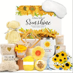 Ladies' Gift Basket, 13 Unique Birthday Gifts for Ladies, Best Friend Birthday And Christmas Gifts, Sunflower Bath Gift Basket Sends Sunshine Fuel Box for Sisterly Friendship - Light Up Her Day! House Of Avana