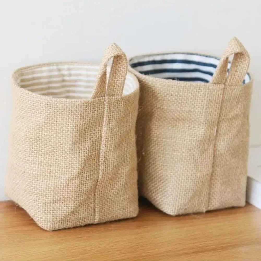 Natural beige jute cotton hanging bag, eco-friendly storage - House of Avana