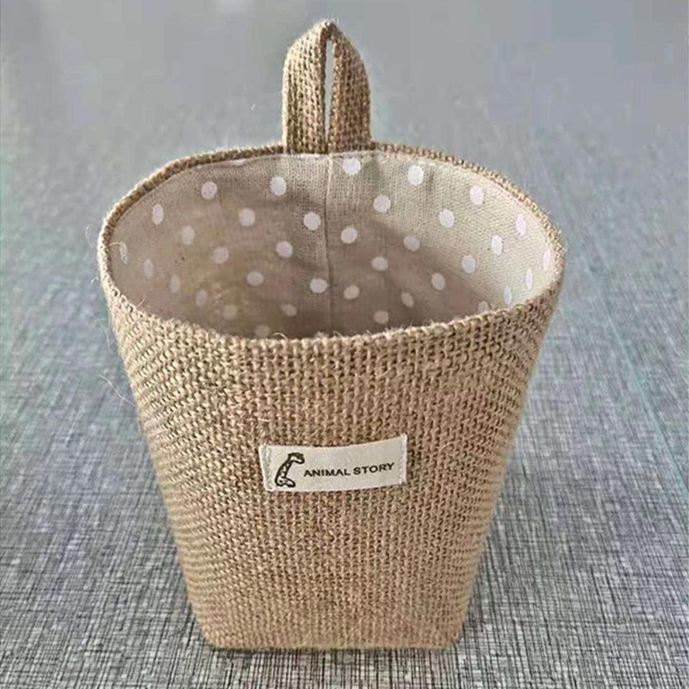 Natural beige jute cotton hanging bag, eco-friendly storage - House of Avana