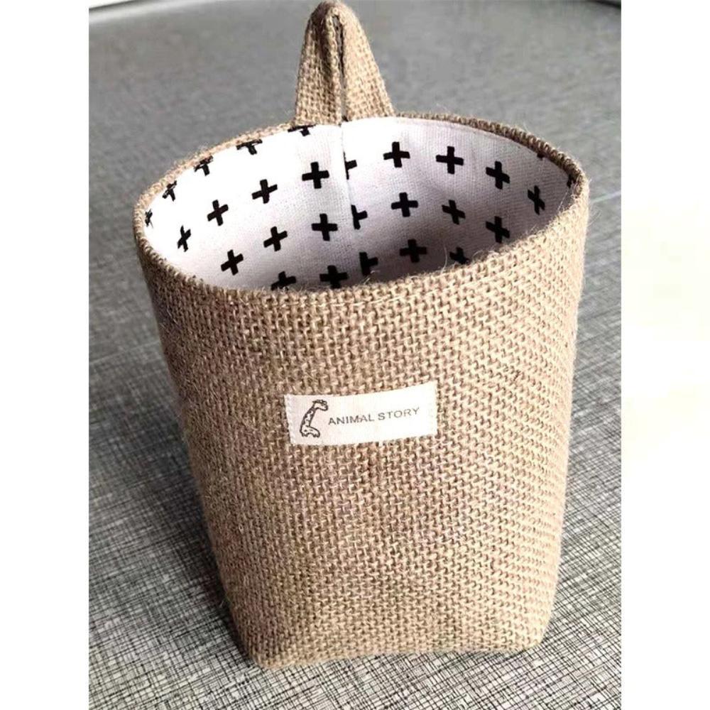 Natural beige jute cotton hanging bag, eco-friendly storage - House of Avana