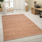 Jute Rug Kaia Hand-Woven with Natural Fibers in Nature Brown RugYourHome