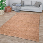 Jute Rug Kaia Hand-Woven with Natural Fibers in Nature Brown RugYourHome