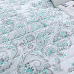 Kasentex 100% Cotton Summer Ultra Soft Floral Design 3 Piece Reversible Bedding Set, Room Decor, Graduation Gifts