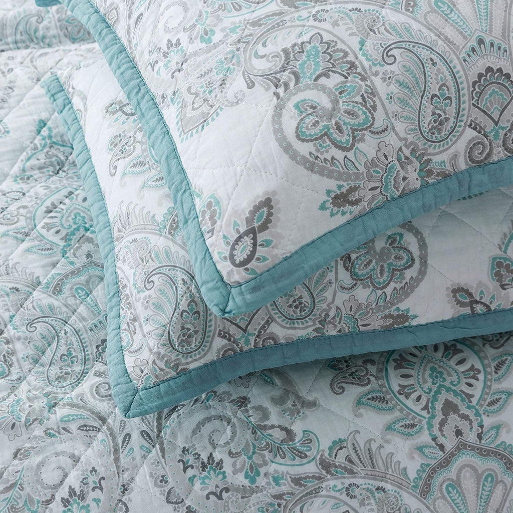 Kasentex 100% Cotton Summer Ultra Soft Floral Design 3 Piece Reversible Bedding Set, Room Decor, Graduation Gifts