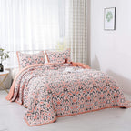 Kasentex 100% Cotton Summer Ultra Soft Floral Design 3 Piece Reversible Bedding Set, Room Decor, Graduation Gifts