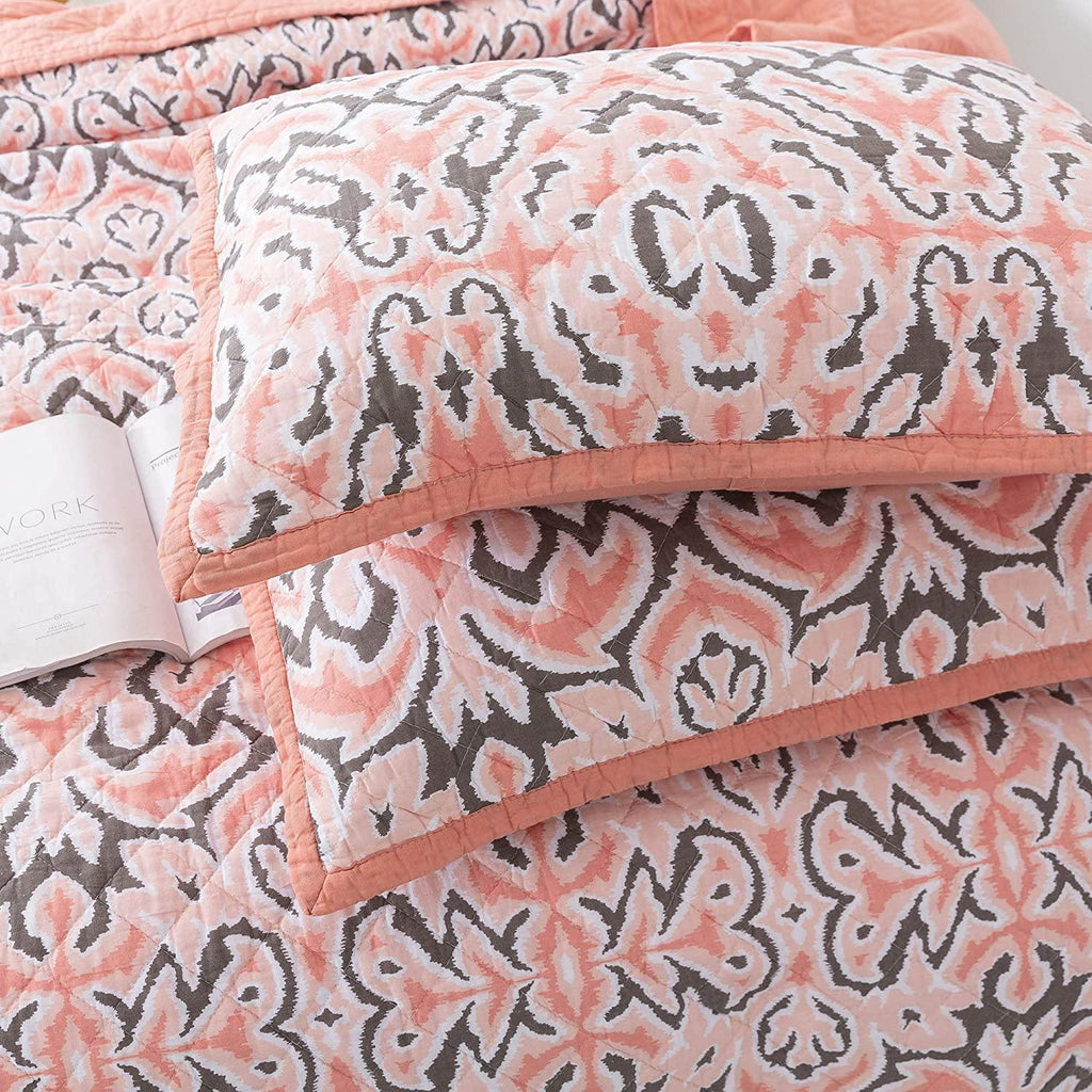 Kasentex 100% Cotton Summer Ultra Soft Floral Design 3 Piece Reversible Bedding Set, Room Decor, Graduation Gifts