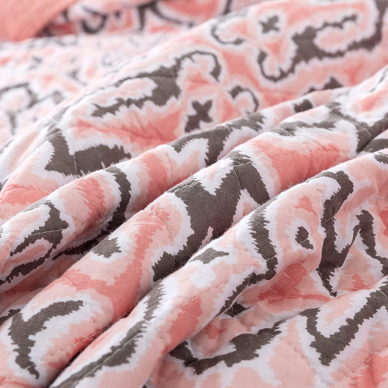 Kasentex 100% Cotton Summer Ultra Soft Floral Design 3 Piece Reversible Bedding Set, Room Decor, Graduation Gifts