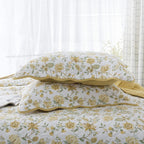 Kasentex 100% Cotton Summer Ultra Soft Floral Design 3 Piece Reversible Bedding Set, Room Decor, Graduation Gifts