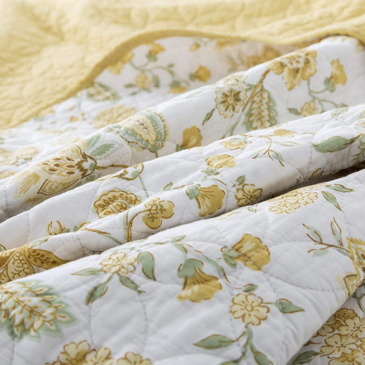 Kasentex 100% Cotton Summer Ultra Soft Floral Design 3 Piece Reversible Bedding Set, Room Decor, Graduation Gifts