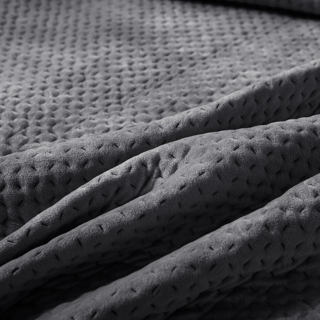 Kasentex All Season Cozy Velvet Quilt Set with Shams, Queen, King, Room Decor, Graduation Gifts