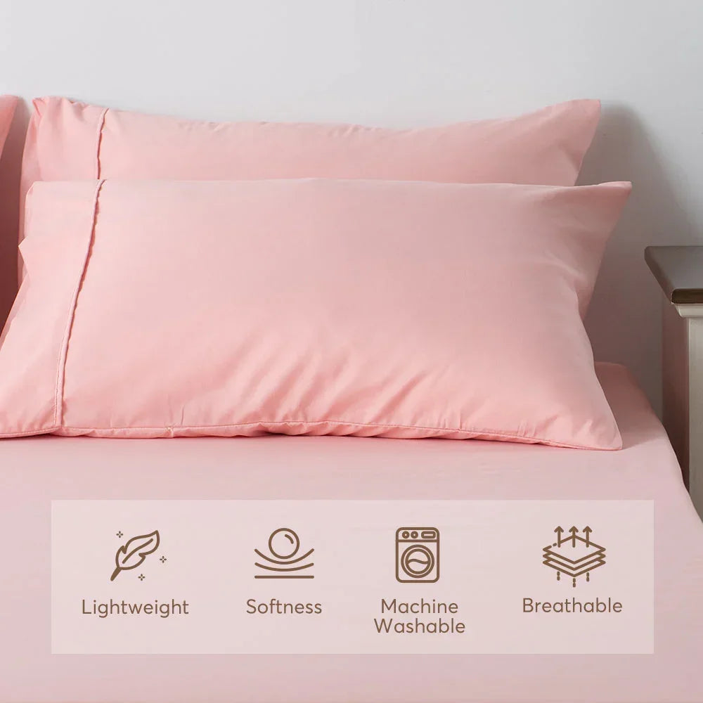 Kasentex Spring All Season Deep Pocket Fitted Sheet Set with Pillowcases, Room Decor, Graduation Gifts
