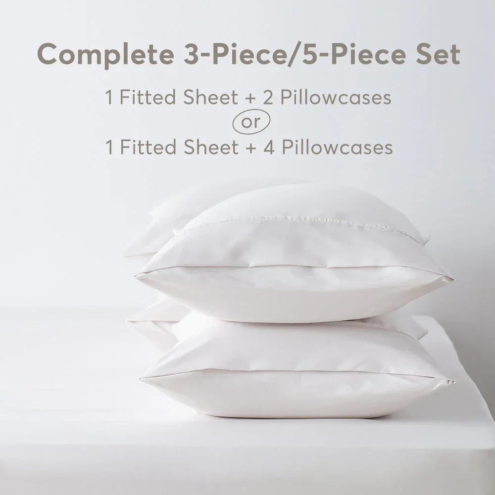 Kasentex Spring All Season Deep Pocket Fitted Sheet Set with Pillowcases, Room Decor, Graduation Gifts