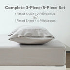 Kasentex Spring All Season Deep Pocket Fitted Sheet Set with Pillowcases, Room Decor, Graduation Gifts