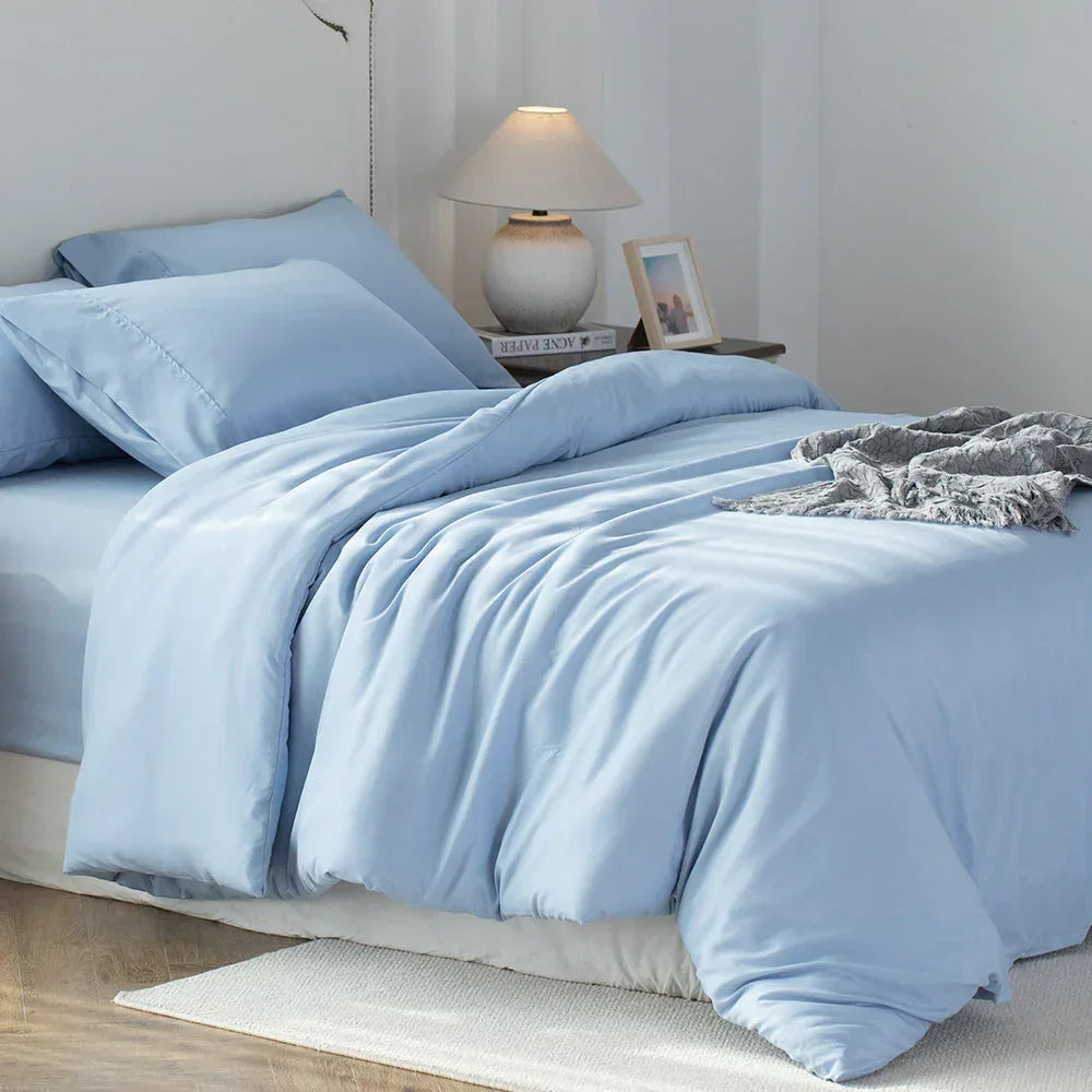 Kasentex Spring Duvet Cover Bedding Set with Duvet Cover, Pillowcase, Fitted Sheet, Hypoallergenic and Breathable, Room Decor, Graduation Gifts