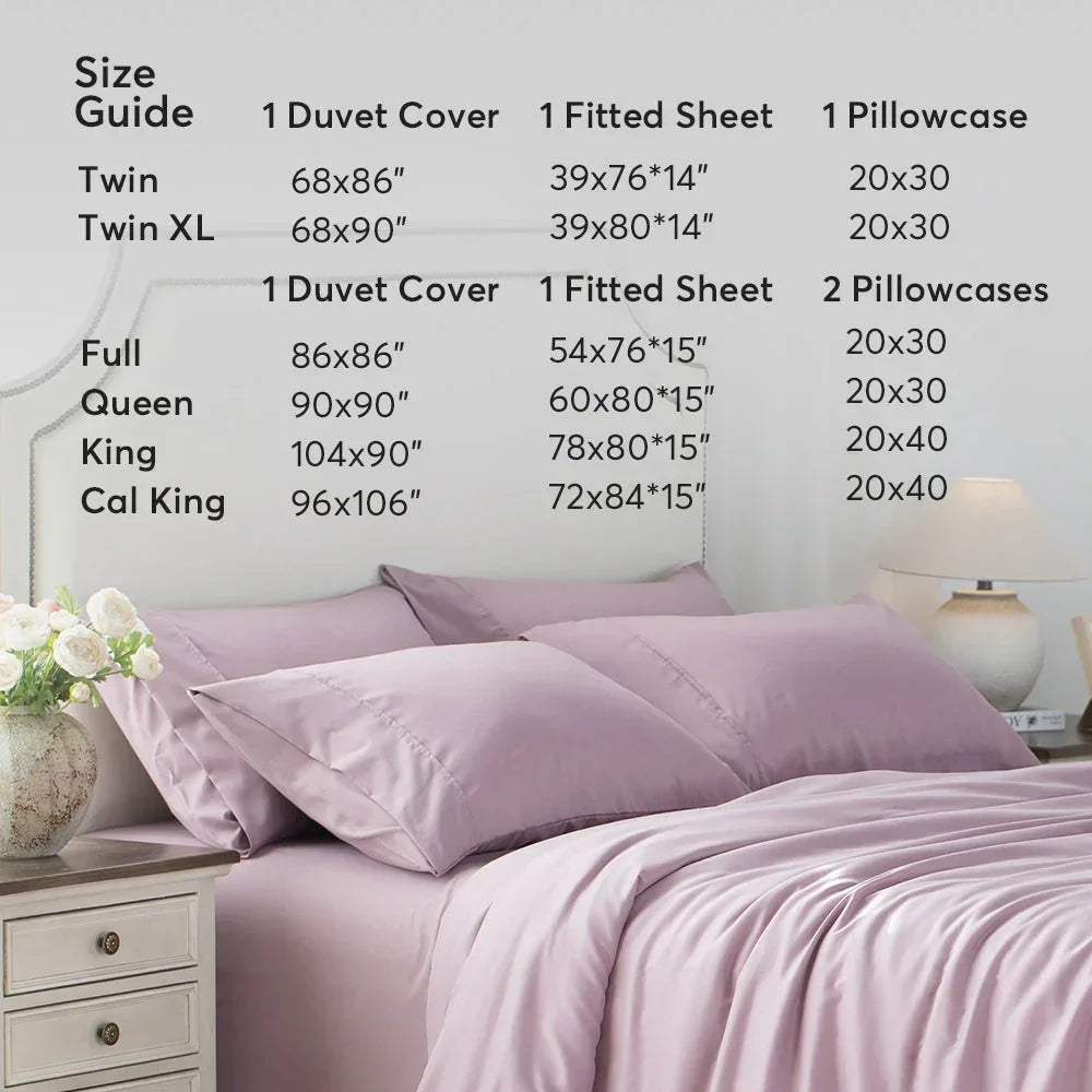 Kasentex Spring Duvet Cover Bedding Set with Duvet Cover, Pillowcase, Fitted Sheet, Hypoallergenic and Breathable, Room Decor, Graduation Gifts