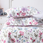 Kasentex Spring Floral Quilt Set - Lightweight & Reversible - Cozy & Stylish Bedding - Machine Washable, Room Decor, Graduation Gifts