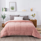 Kasentex Ultra Soft All Season Reversible Plush Sherpa Lined Comforter, Twin, Queen, King