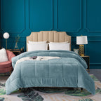 Kasentex Ultra Soft All Season Reversible Plush Sherpa Lined Comforter, Twin, Queen, King