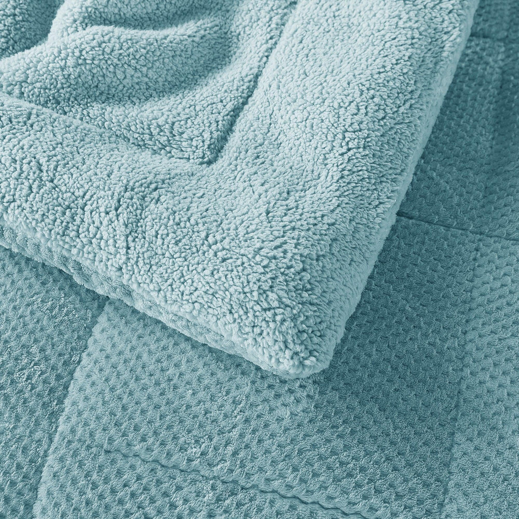 Kasentex Ultra Soft All Season Reversible Plush Sherpa Lined Comforter, Twin, Queen, King