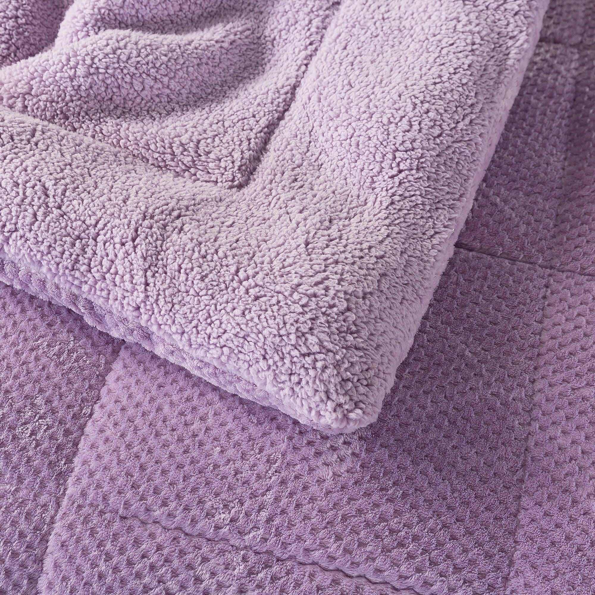 Kasentex Ultra Soft All Season Reversible Plush Sherpa Lined Comforter, Twin, Queen, King
