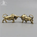 Brass Retro Bullfighting Figurine Keyring Lanyard Hanging Jewelry Metal Copper Zodiac Animal Bull Car... - House Of Avana
