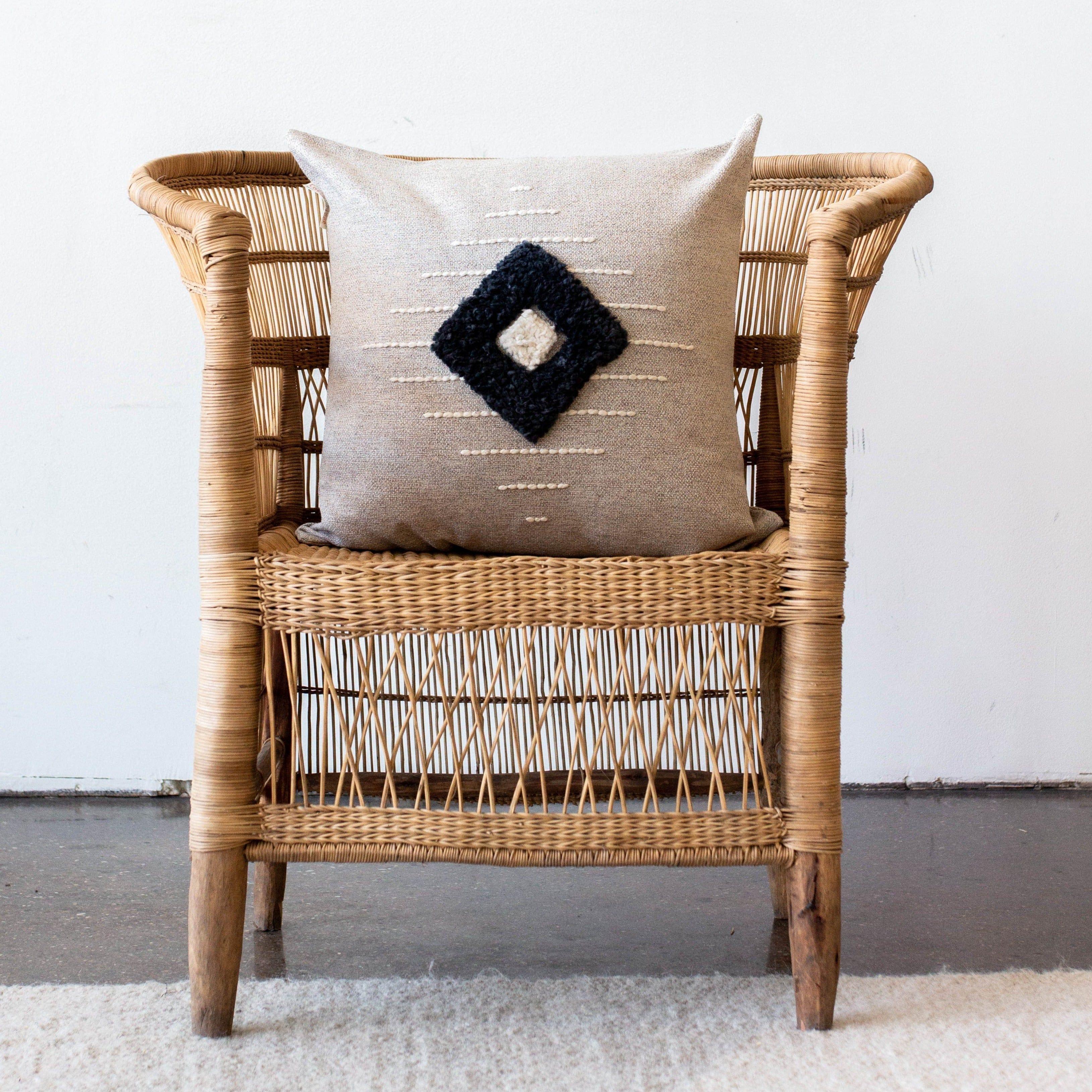 Khanya Throw Pillow in Grey and White Kanju Interiors