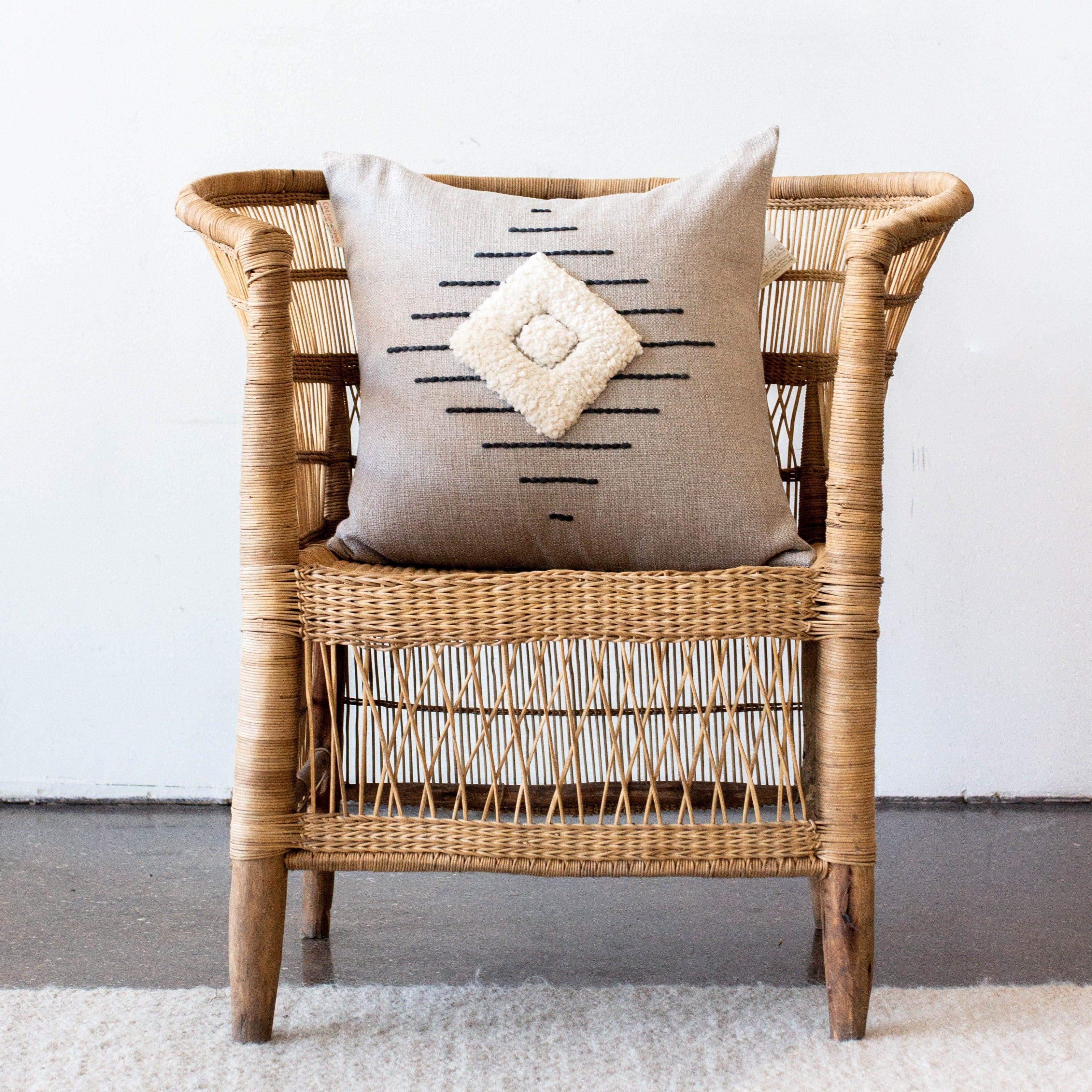 Khanya Throw Pillow in Grey and White Kanju Interiors