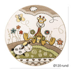Kid's Rug Cosmo with Baby Giraffe & Sheep in Beige Cream RugYourHome
