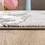 Kids Rug Nursery Contour Cut Farm Animals Beige Cream Pastel RugYourHome