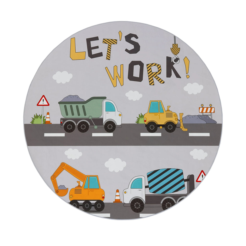 Kids Play-Mat Bob Construction Road with Trucks & Cranes RugYourHome