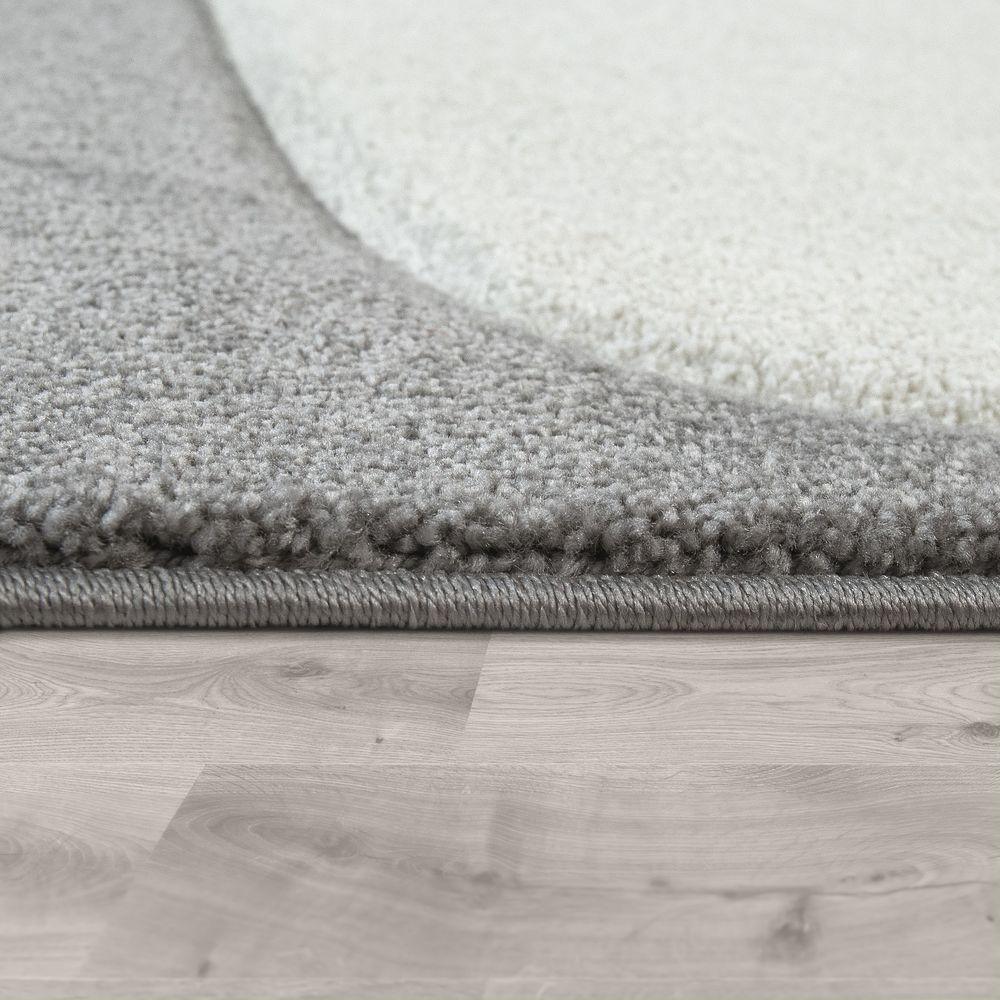 Kids Room Rug Cosmo with Clouds in Pastel Grey White RugYourHome