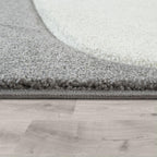 Kids Room Rug Cosmo with Clouds in Pastel Grey White RugYourHome