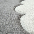 Kids Room Rug Cosmo with Clouds in Pastel Grey White RugYourHome